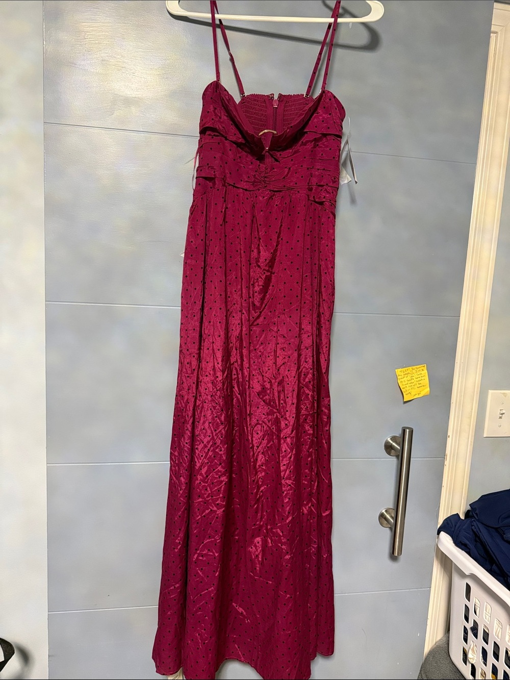Abercrombie & Fitch Magenta Strapless Maxi Dress